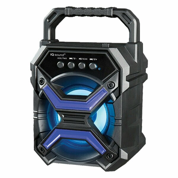 Supersonic 3" 5-Watt Portable Bluetooth TWS Rechargeable Portable Speaker (Black with Blue Accents) IQ-1573BT - Blue